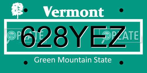 628YEZ Vermont License Plate