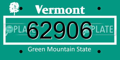 62906 Vermont License Plate