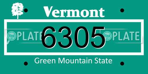 6305 Vermont License Plate