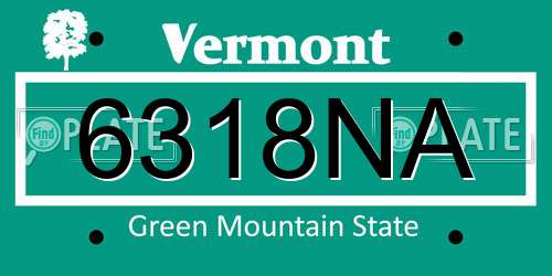 6318NA Vermont License Plate
