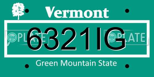 6321IG Vermont License Plate