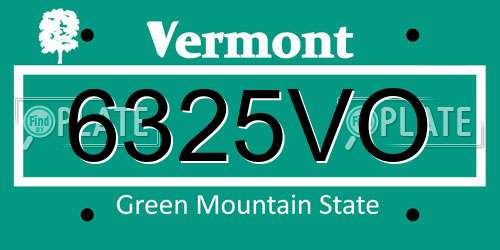 6325VO Vermont License Plate