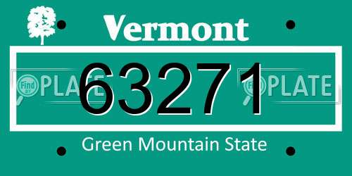 63271 Vermont License Plate