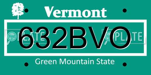 632BVO Vermont License Plate