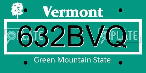 632BVQ Vermont License Plate