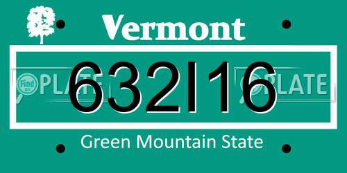 632I16 Vermont License Plate