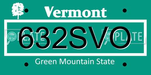632SVO Vermont License Plate