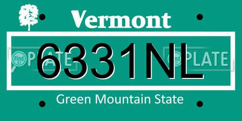 6331NL Vermont License Plate