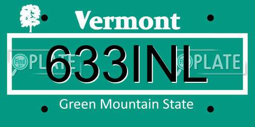 633INL Vermont License Plate