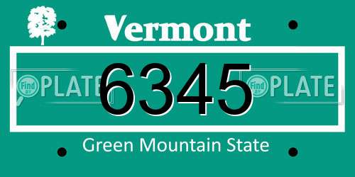 6345 Vermont License Plate