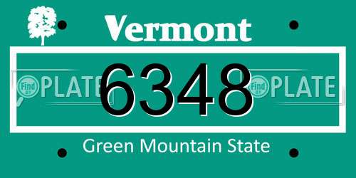 6348 Vermont License Plate