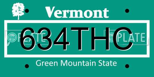 634THC Vermont License Plate