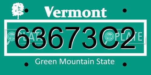 63673C2 Vermont License Plate