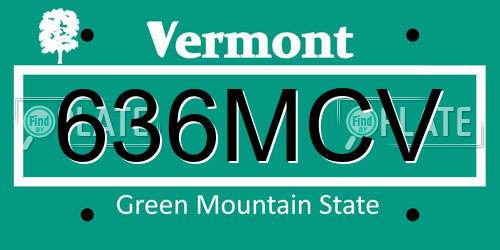 636MCV Vermont License Plate