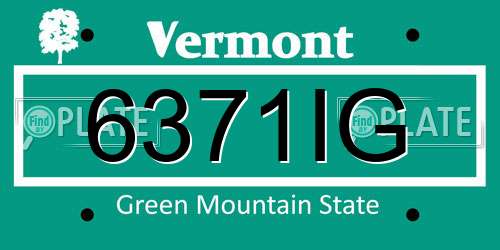 6371IG Vermont License Plate