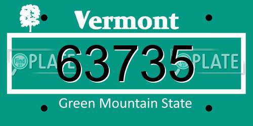 63735 Vermont License Plate