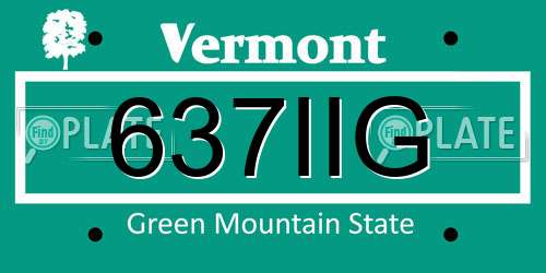637IIG Vermont License Plate