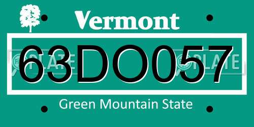 63DO057 Vermont License Plate