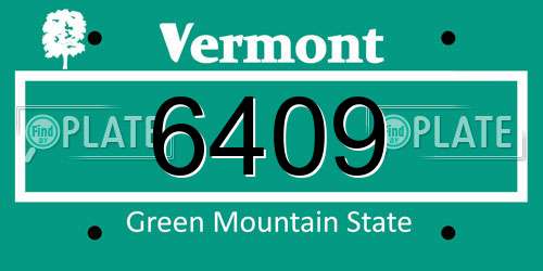 6409 Vermont License Plate