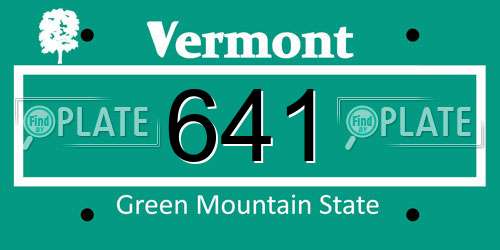 641 Vermont License Plate