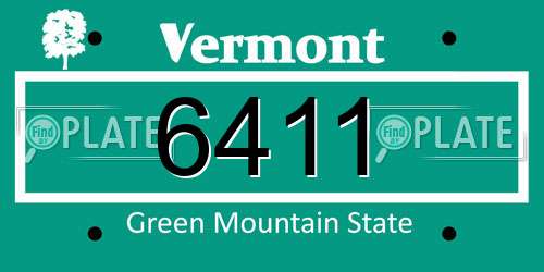 6411 Vermont License Plate