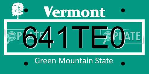 641TE0 Vermont License Plate