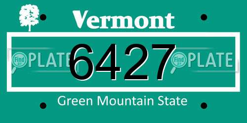 6427 Vermont License Plate