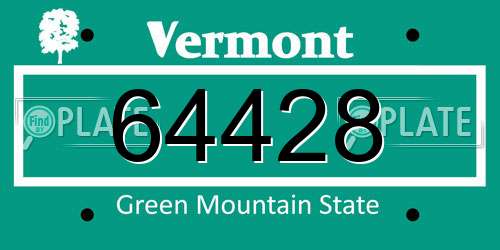 64428 Vermont License Plate