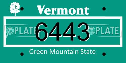 6443 Vermont License Plate