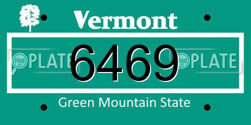 6469 Vermont License Plate