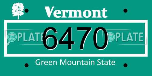 6470 Vermont License Plate