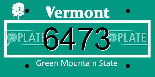 6473 Vermont License Plate