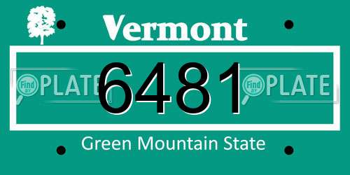 6481 Vermont License Plate