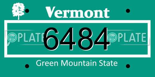 6484 Vermont License Plate
