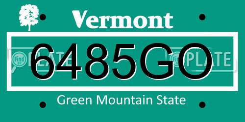 6485GO Vermont License Plate