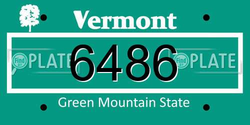 6486 Vermont License Plate