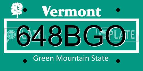 648BGO Vermont License Plate