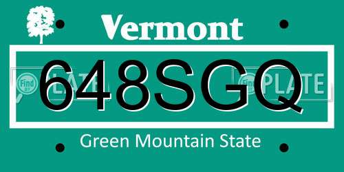 648SGQ Vermont License Plate