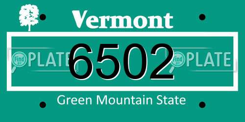 6502 Vermont License Plate
