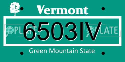 6503IV Vermont License Plate