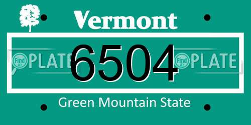 6504 Vermont License Plate