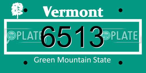 6513 Vermont License Plate