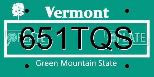651TQS Vermont License Plate