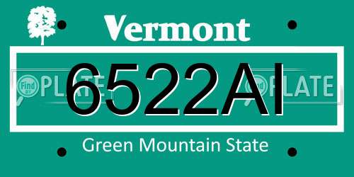 6522AI Vermont License Plate