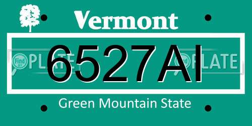 6527AI Vermont License Plate