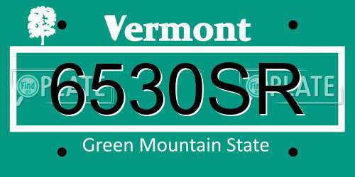 6530SR Vermont License Plate