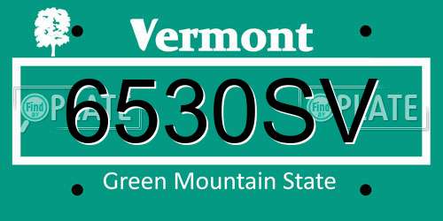 6530SV Vermont License Plate