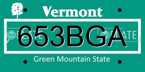 653BGA Vermont License Plate