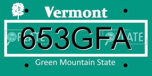 653GFA Vermont License Plate