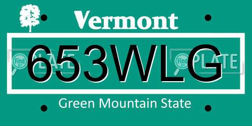 653WLG Vermont License Plate